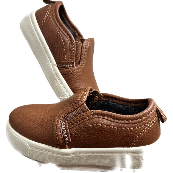 NWOT Carter’s Brown Leather Slip-Ons Toddler Sz 5 - Picture 5 of 7
